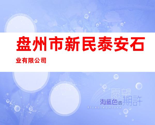 盘州市新民泰安石业有限公司